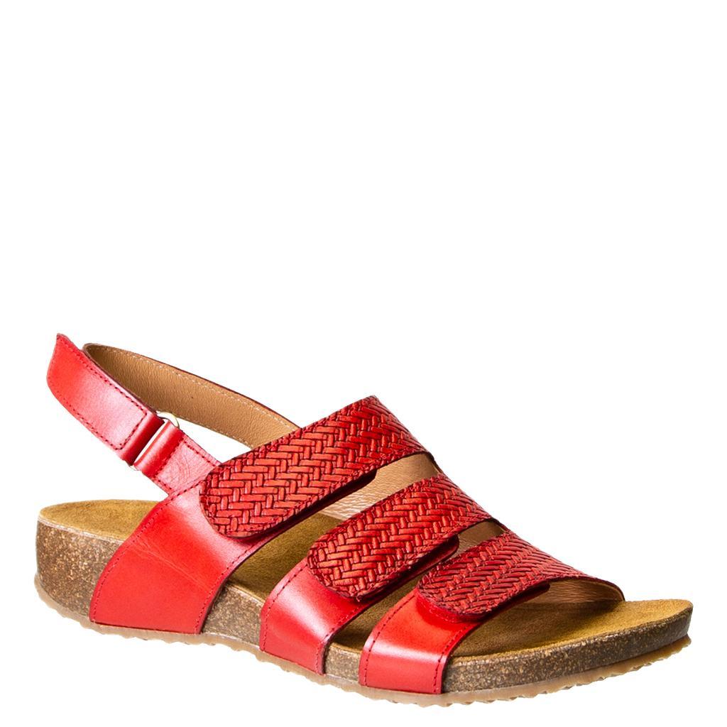 red wedge sandal