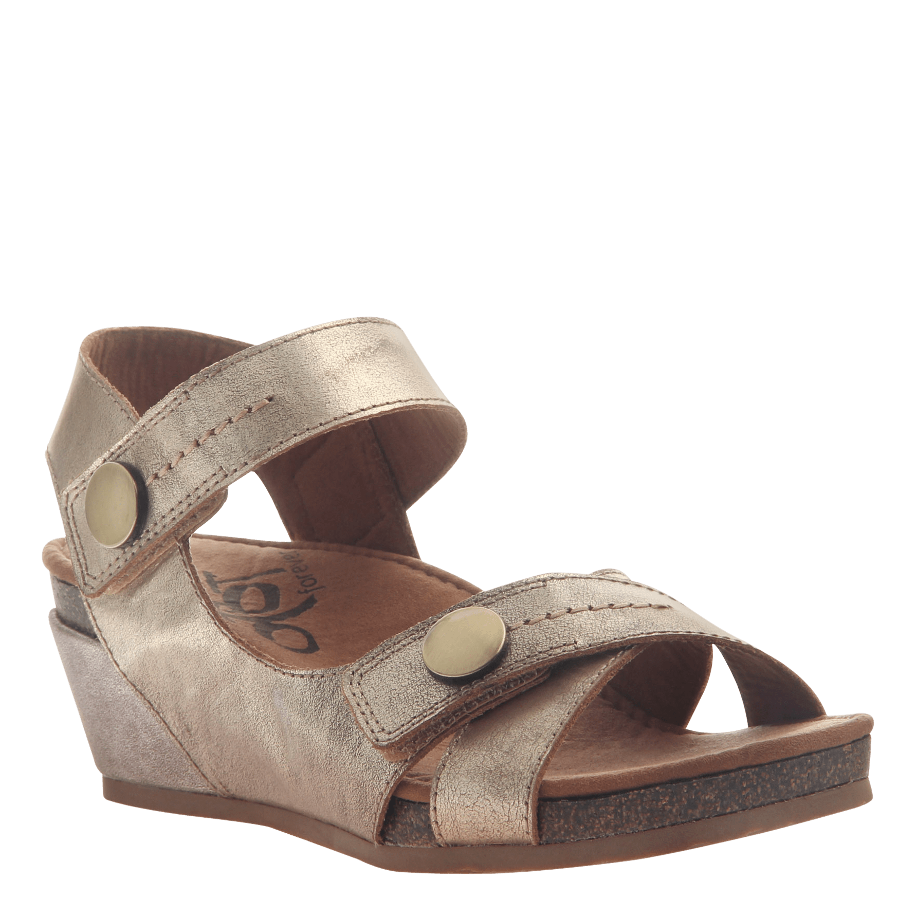 Sandey in Gold Wedge Sandals | Women's 
