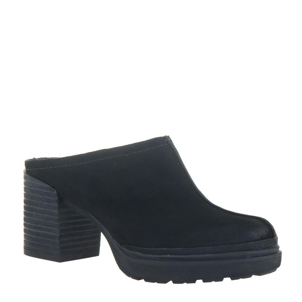 womens black mule shoes