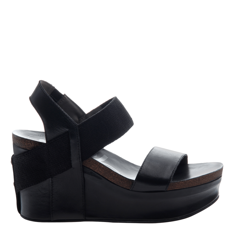 Bushnell in Black Wedge Sandals | Women's Shoes by OTBT