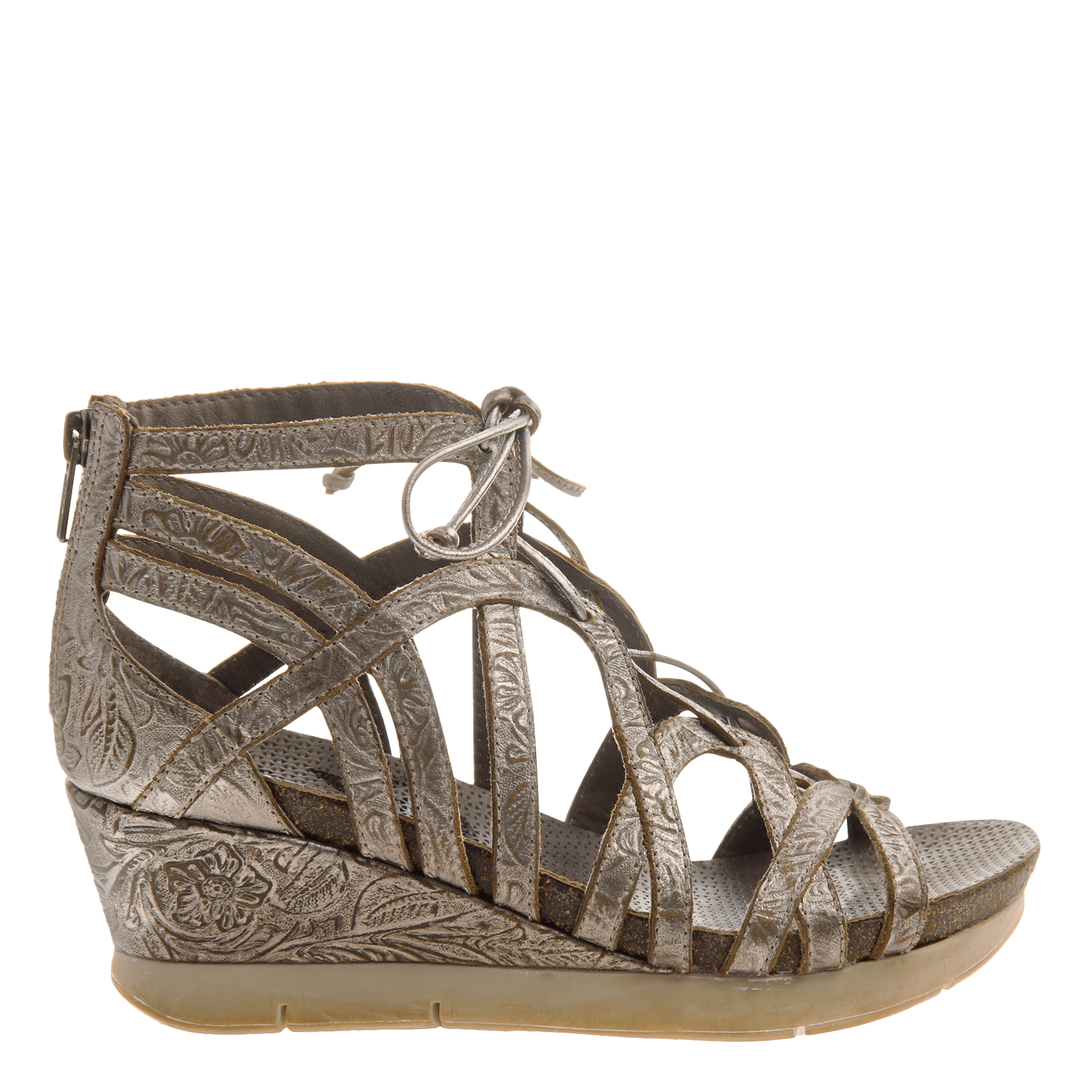 Nomadic in Light Pewter Wedge Sandals 