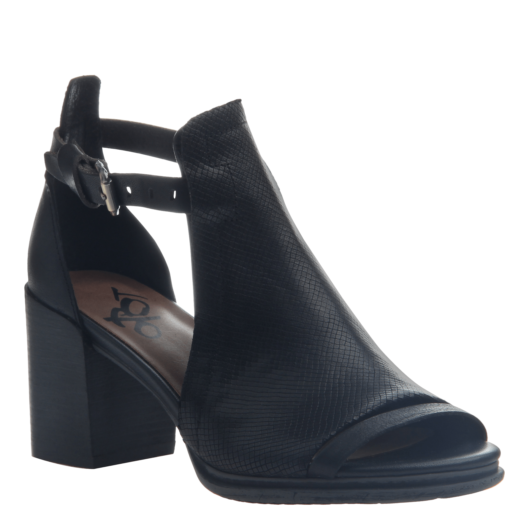 black heeled sandal boots