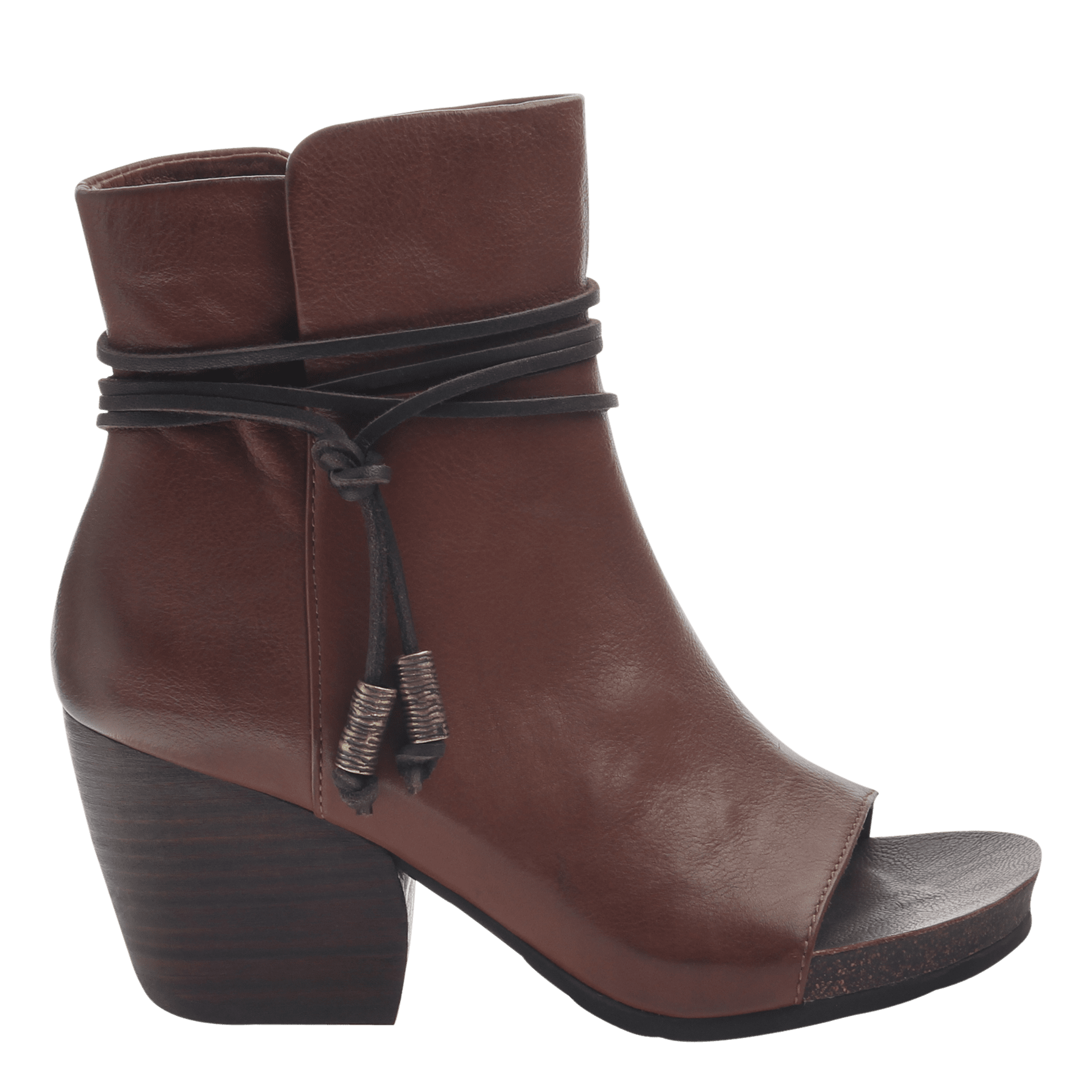 leather open toe boots