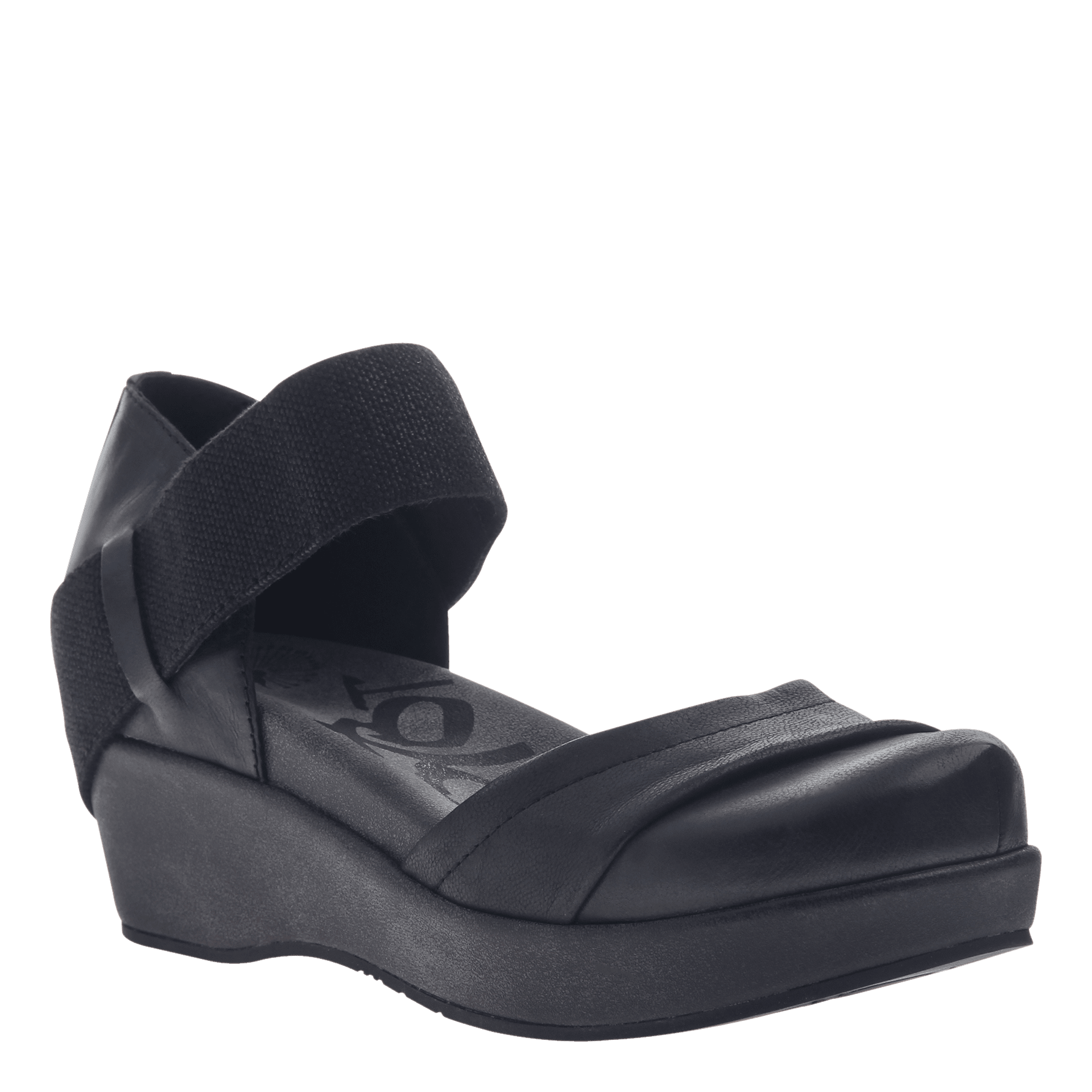 black closed wedge shoes