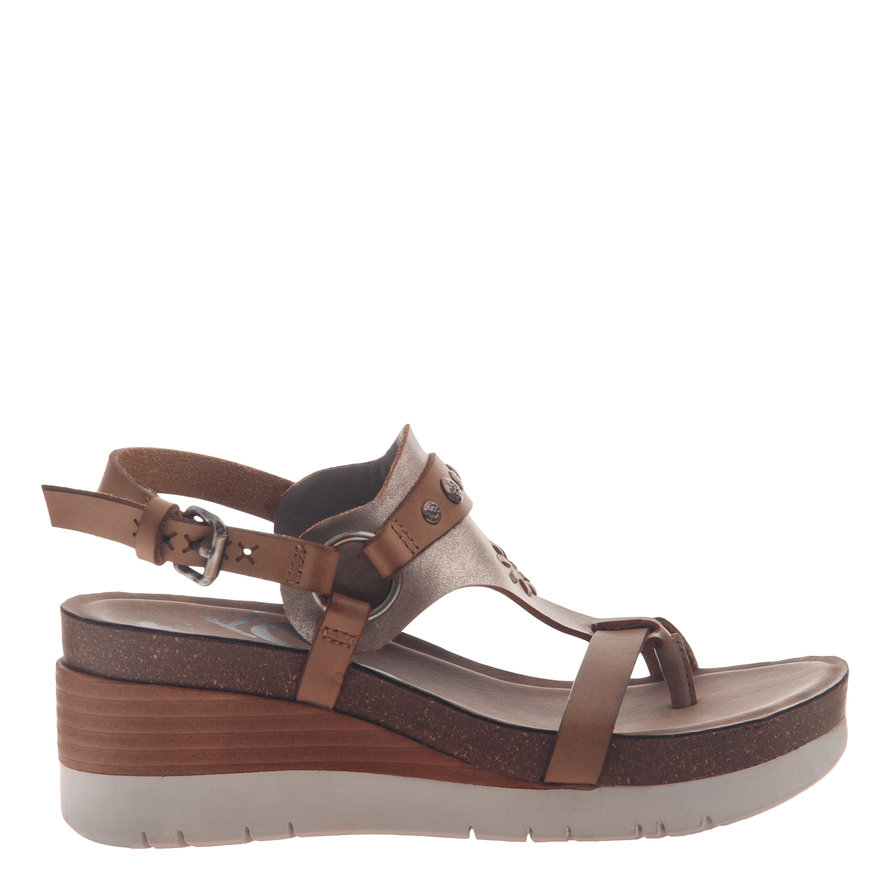 Maverick in New Taupe Wedge Sandals 