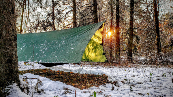 For storm mode the apex camping shelter 2.0 is staked down tigh to block rain and wind.