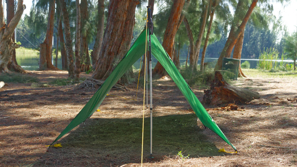 A-frame Tarp Camping Mode is great when cowboy camping under a rainfly