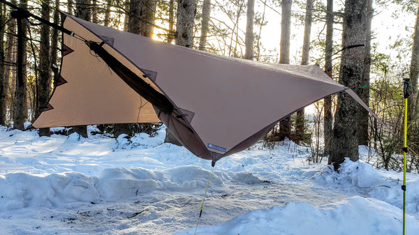 Single Pole Porch Mode is a great hammock camping mode for this waterproof tarp.