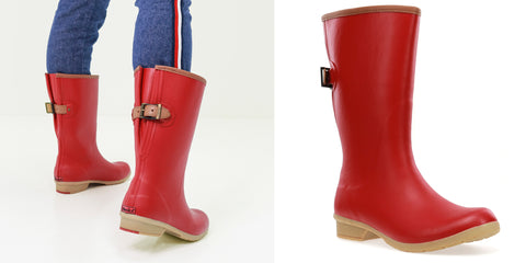 BAINBRIDGE ADJUSTABLE MID RAIN BOOT - RED WOMEN'S WATERPROOF