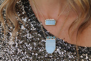 14K RG Lavender Opal Diamond Necklace