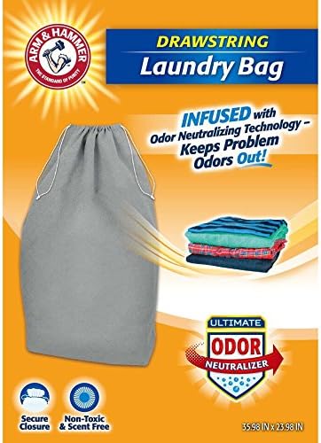 Arm & Hammer Jumbo Drawstring Laundry Bag, Gray - 48114164-2