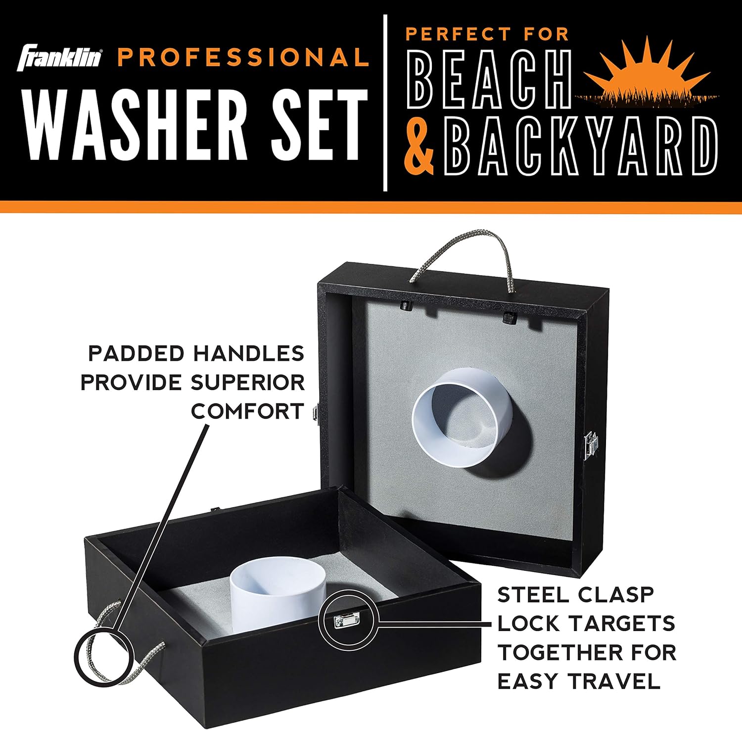 Franklin Sports Washer Toss Set with Tournament Size Targets and Steel Washers - 51602-3