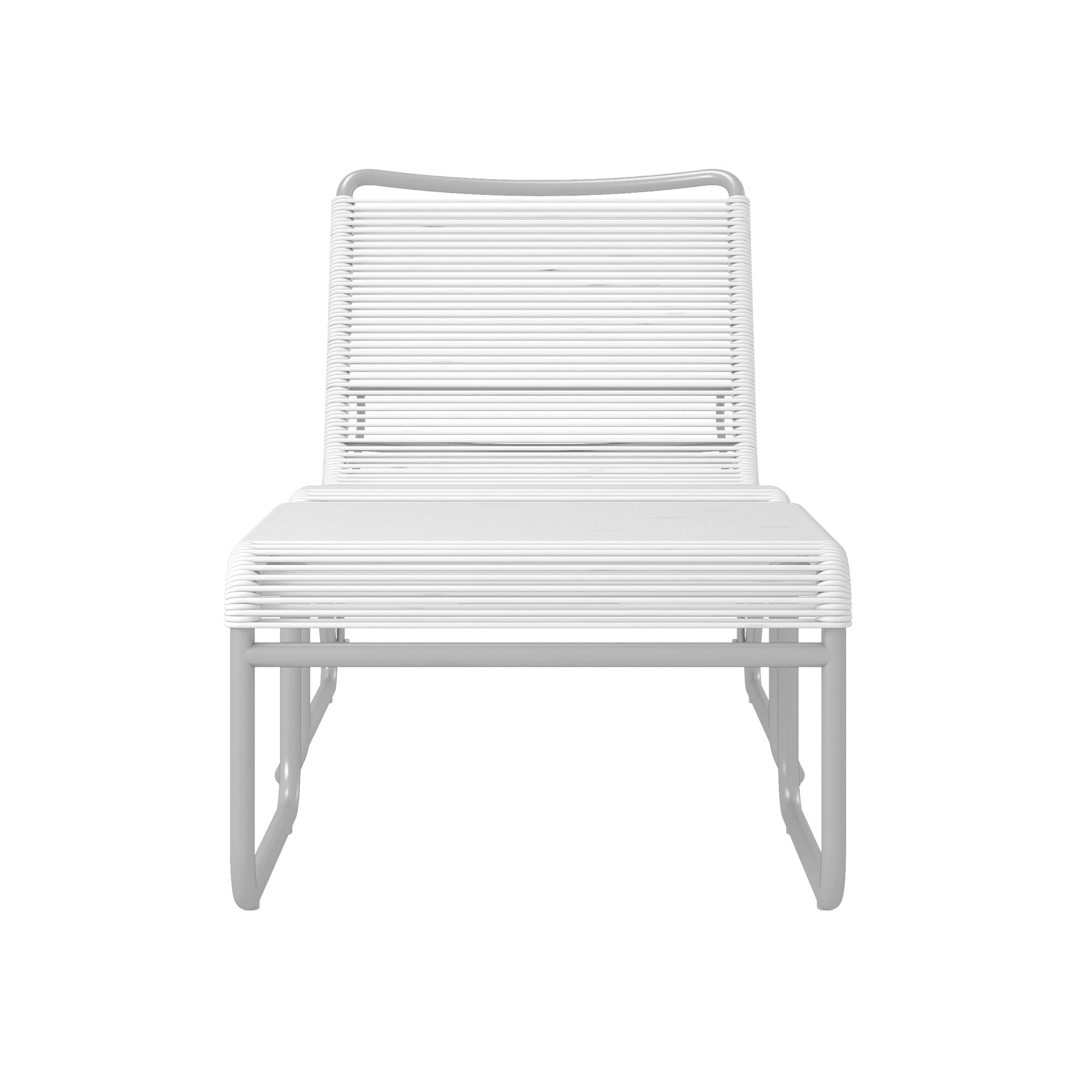 CosmoLiving by Cosmopolitan, Lita 2 Piece Patio Lounge and Ottoman Set, White - 88859WHG1E-4