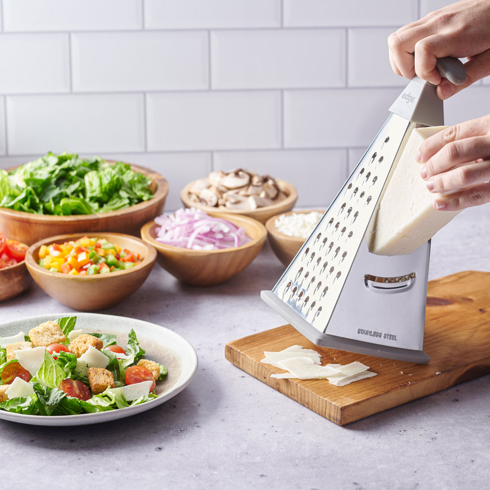 Stainless Steel 4 Sided Cone Grater with Silicone Handles and Non Skid Base - Charcoal - E10068-CH_20240313190144_aaf5fd1b-fe8e-4984-93be-d701f45c4685