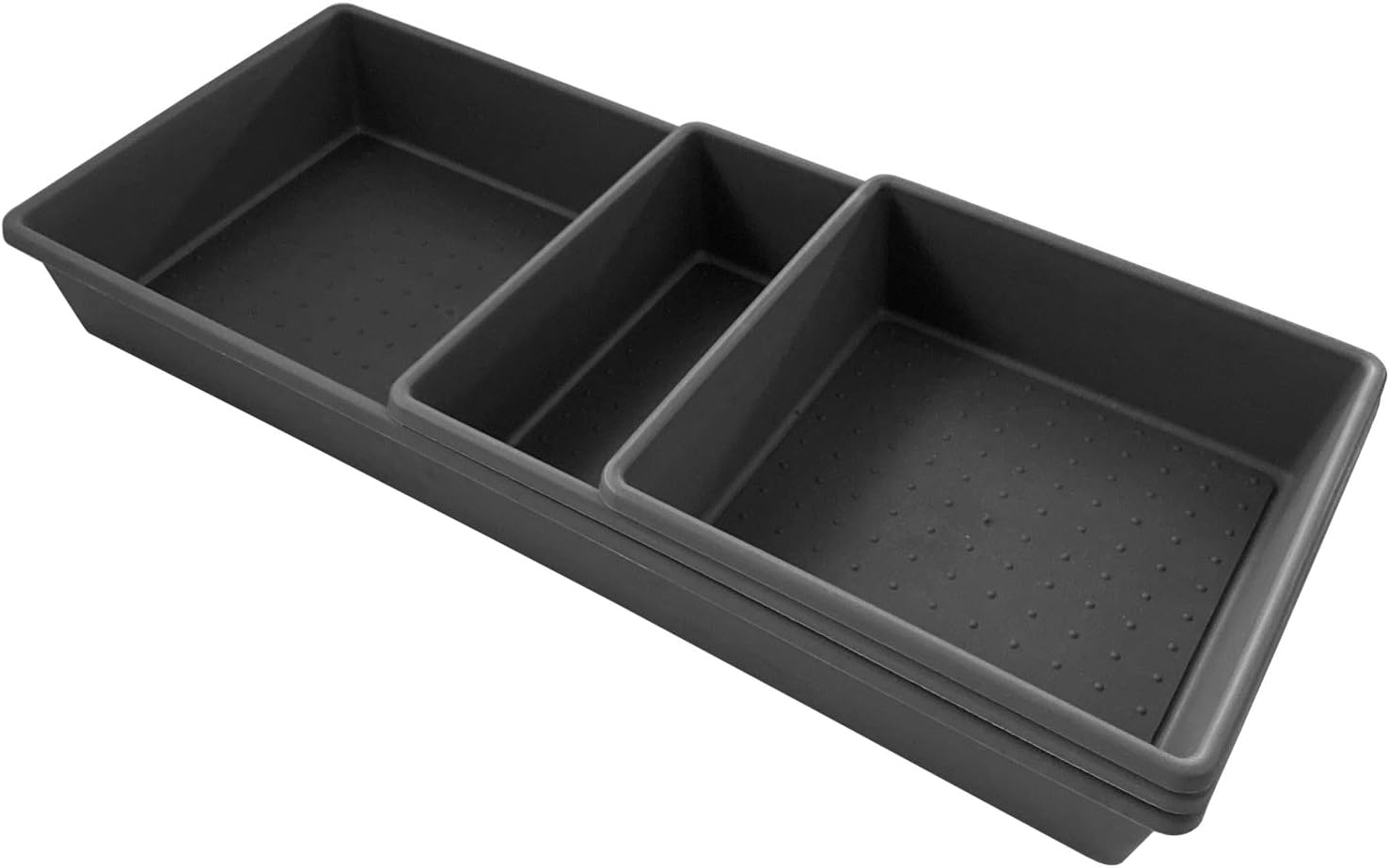 EdgeMax Multi-Use Non-Slip Storage Bins 3 Pack - Kitchen, Office & Bathroom Organizer - Durable Rubber Lining - Charcoal Large - E10633-CH_20240313160626_f853cd07-842f-4b43-aa37-576922be1292