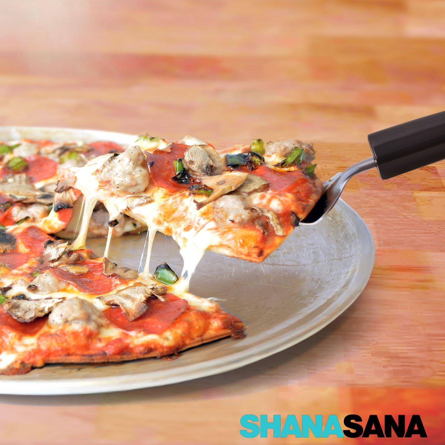 Shanasana 10 Pie Server & Pizza Turner - Professional Grade Stainless Steel Serving Tool for Pies, Cakes, Pizza, and Desserts - HSN010191N_20231122134105_4f6caf46-a3a6-4892-b520-4b486a846d82