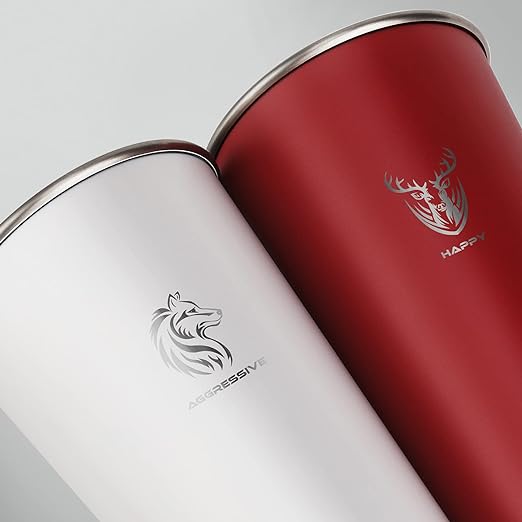 Double Wall Stainless Steel Insulated Tumbler Set - 16oz Cups (Red & White) - Durable, Unbreakable, Keeps Drinks Hot/Cold - ST001079_20231122123716_293b562f-0e85-4b43-924c-cb9c3695bc4e