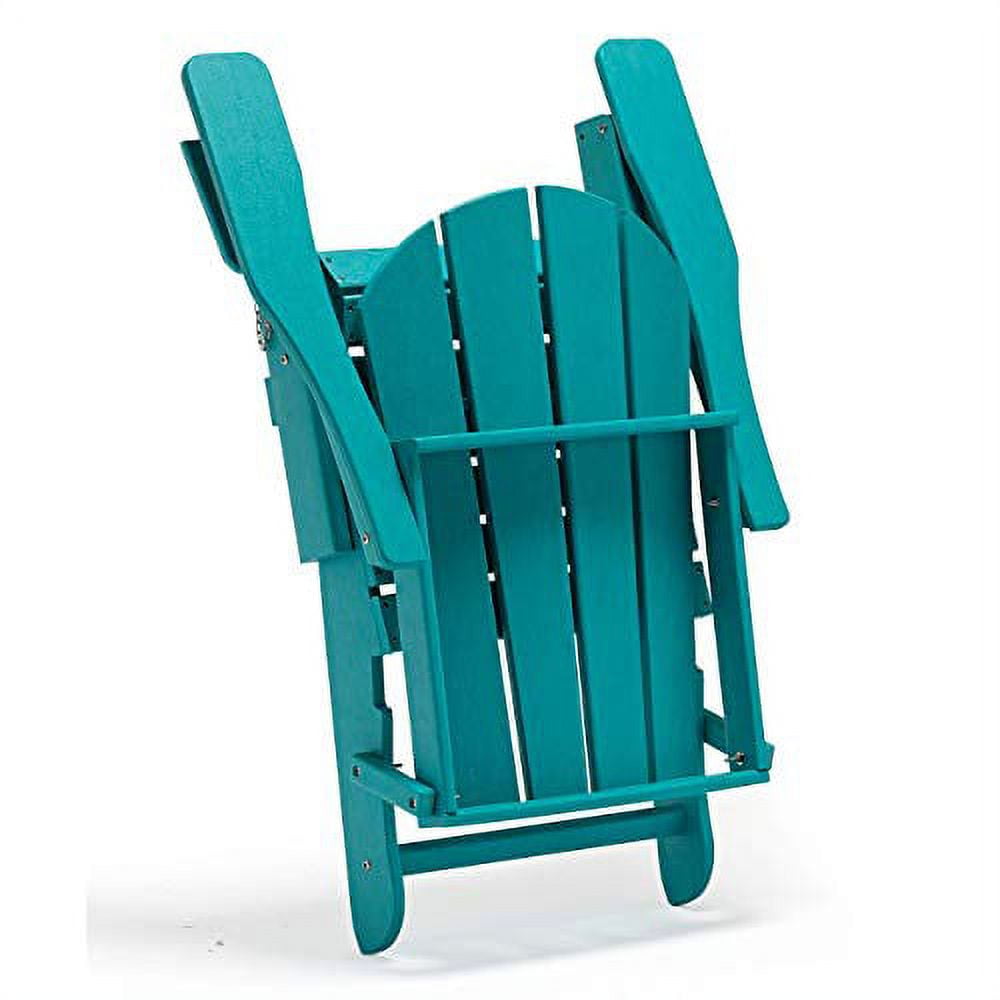 All-Weather Folding Adirondack Chair- HDPE, Teal - TP-W2020SL-FLD-TL-3