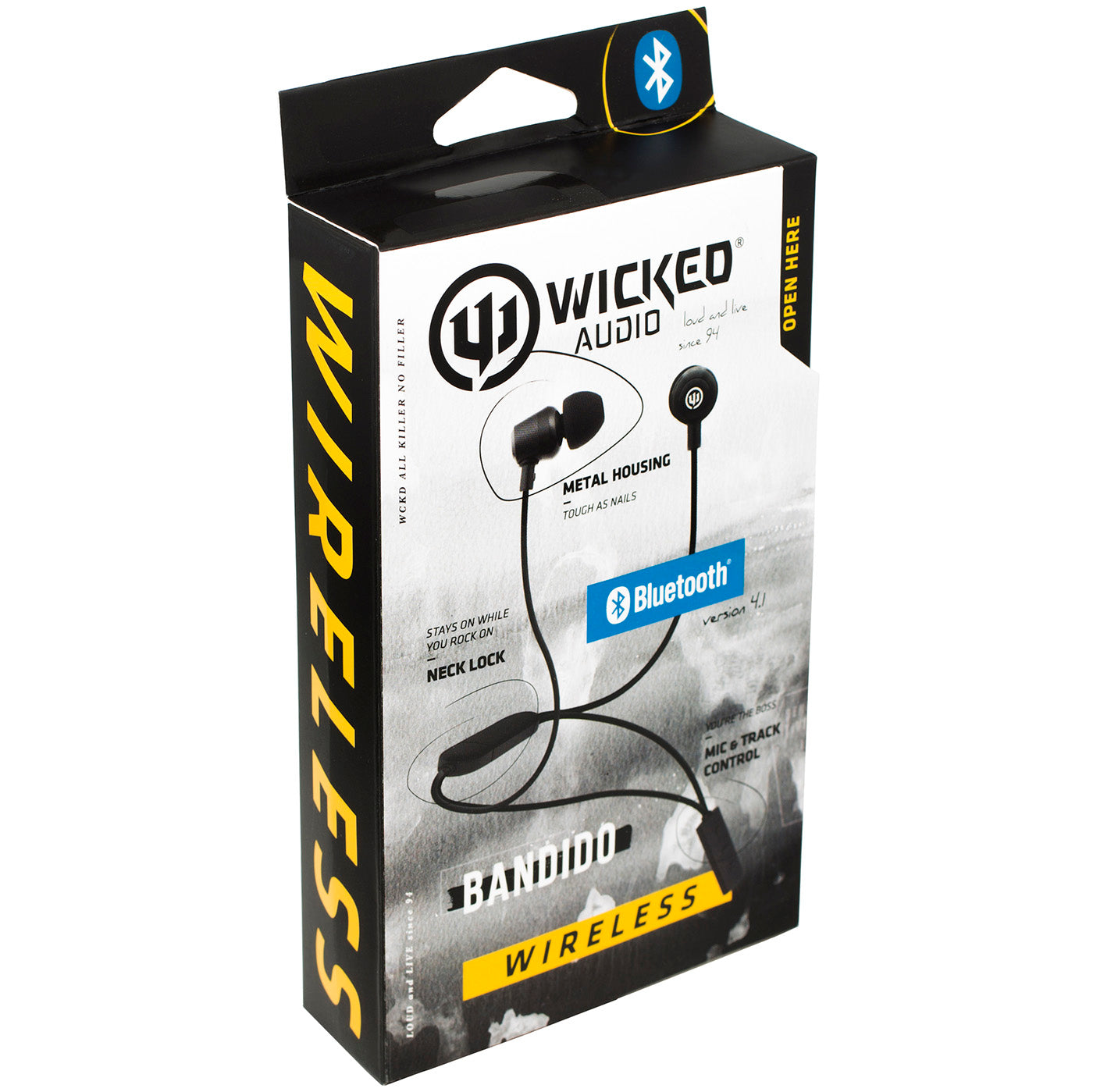 Blue Wicked Audio Bandido Bluetooth Mobile Earbuds - Small, Sturdy, Noise Isolating with Bass Boost - WI-BT2651-8