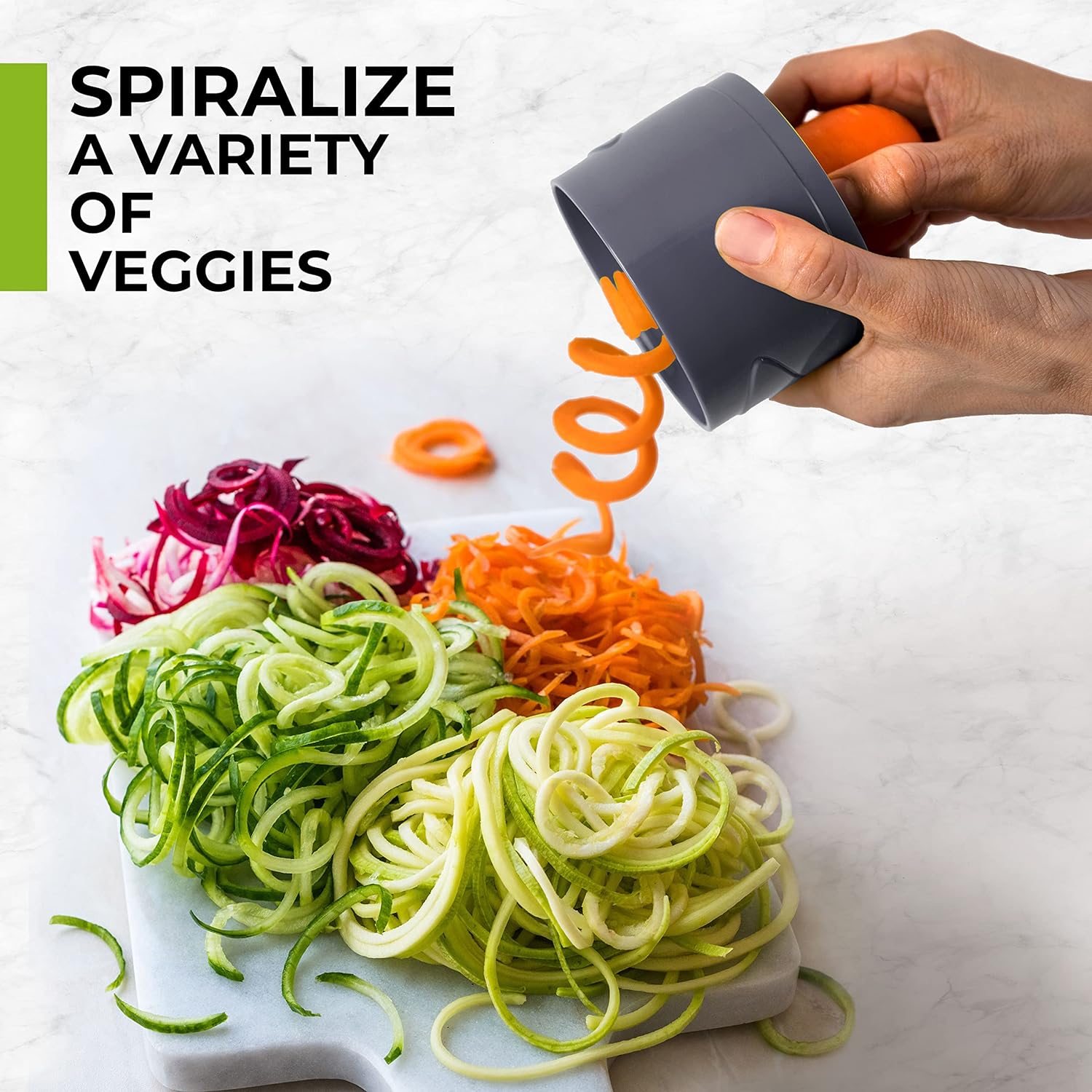 Mueller Spiralizer & Salad Container: All-In-One Food Prepper - X001OHUZMH-5