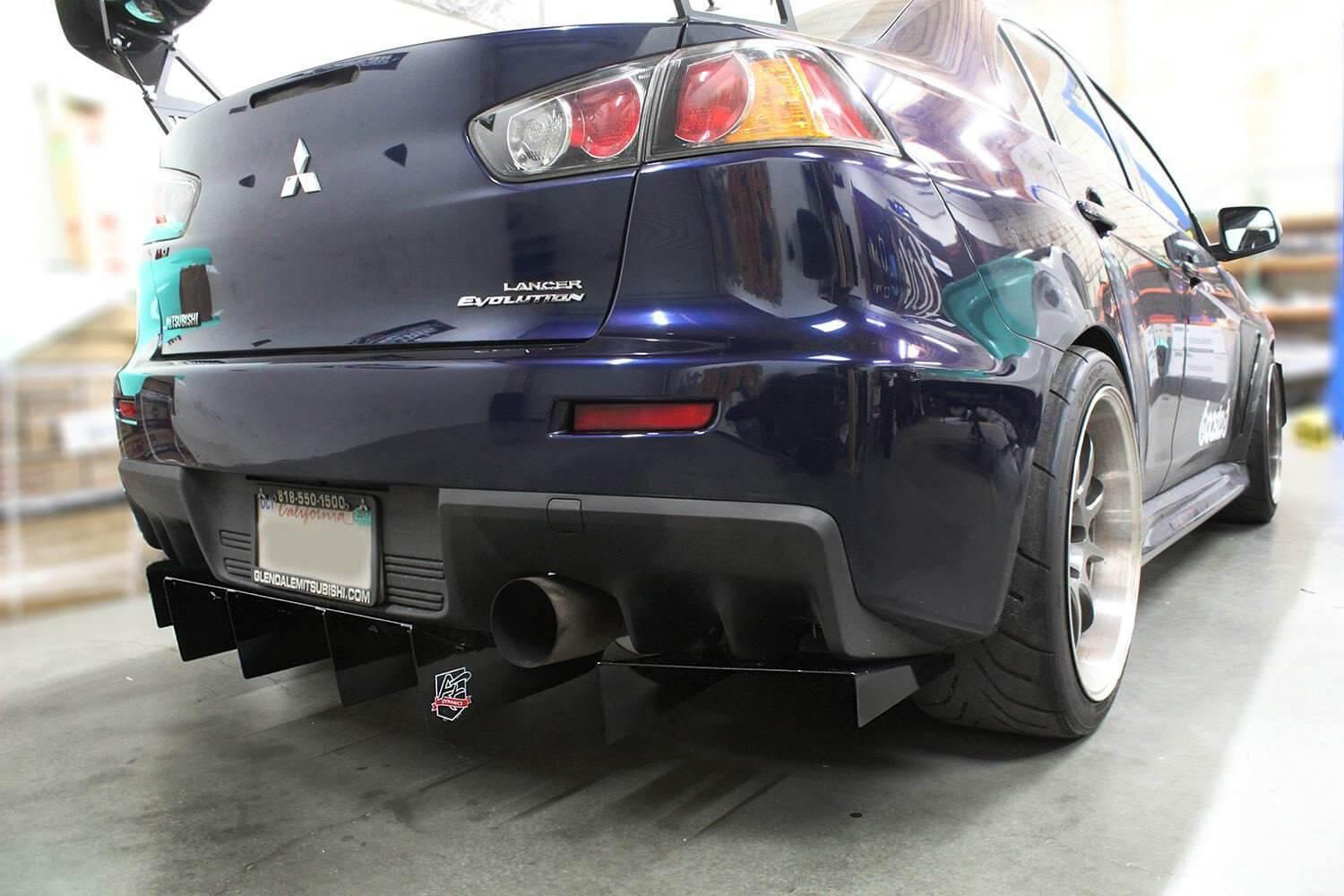 20072015 Mitsuibishi Evo Rear Diffuser V2 AeroflowDynamics