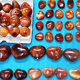 Carnelian Palm Stones and Hearts