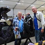 Faith & Bill hanging out with wonderful large amethyst geodes.