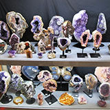 Lots of Amethyst and Stone Geodes