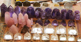 Polished Amethyst & Rose Quartz Points and Clear Quartz Pyramids