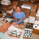 Unwrapping beautiful green fluorite clusters from Madagascar!