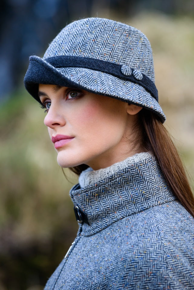 Ladies Tweed - Clodagh Hat - Gray - Made in Ireland