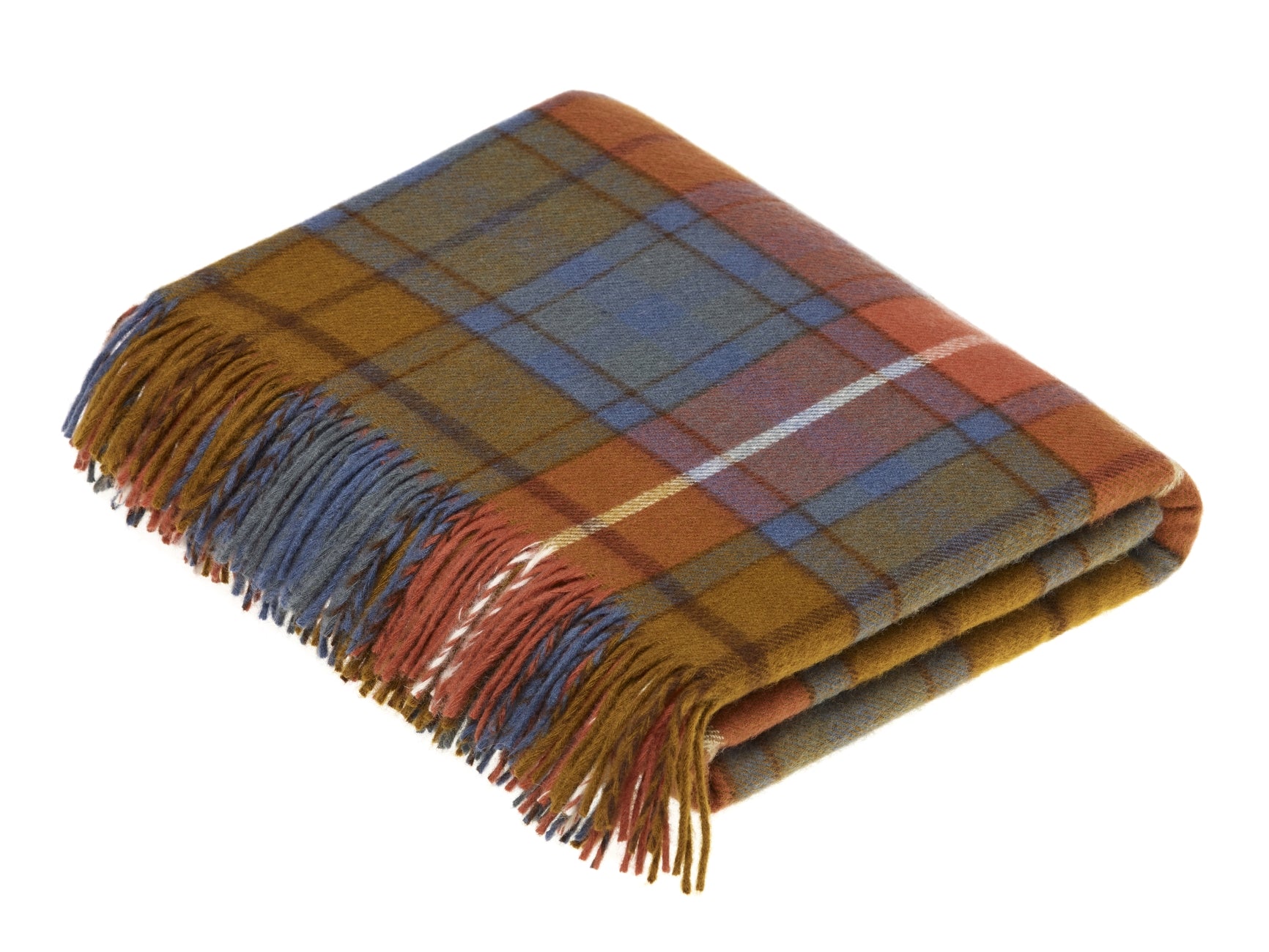 Tartan Plaid - Merino Lambswool Throw Blanket- Antique Buchanan - Made