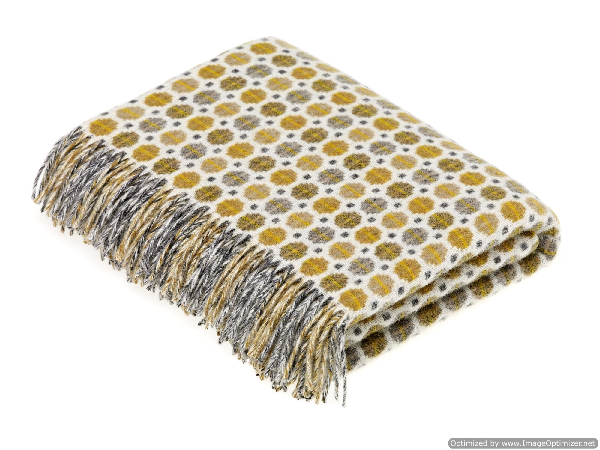 Merino Lambswool Throw Blanket Milan Gold