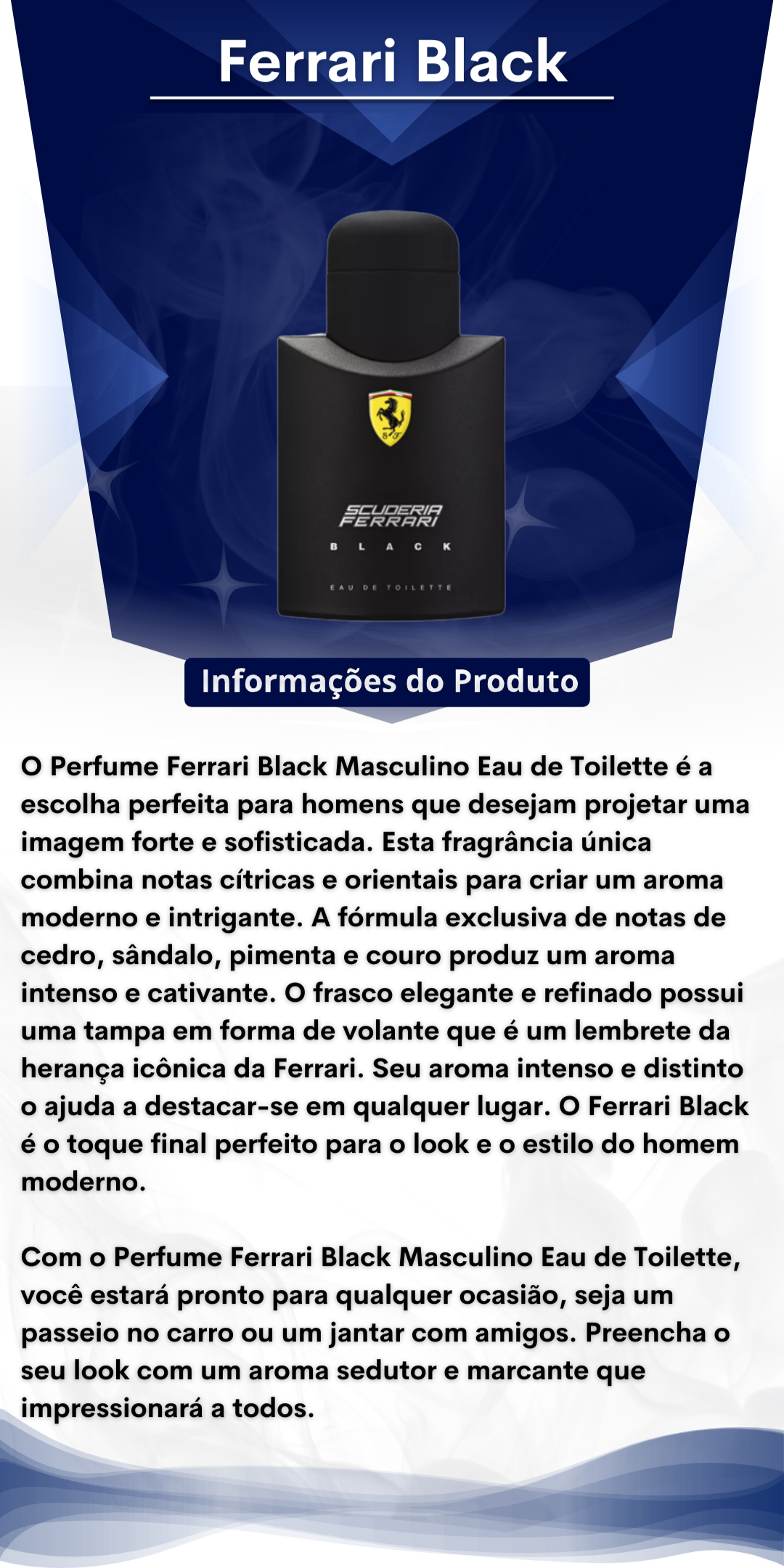 Perfume Ferrari Black 125ml Masculino + Brinde Scuderia Ferrari Red 50ml