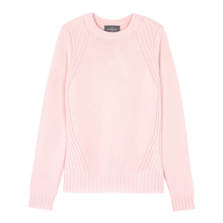 Pull col rond droit Cerisier