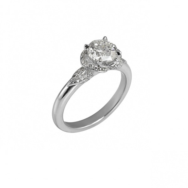 Hand Carved Floral Engagement Ring