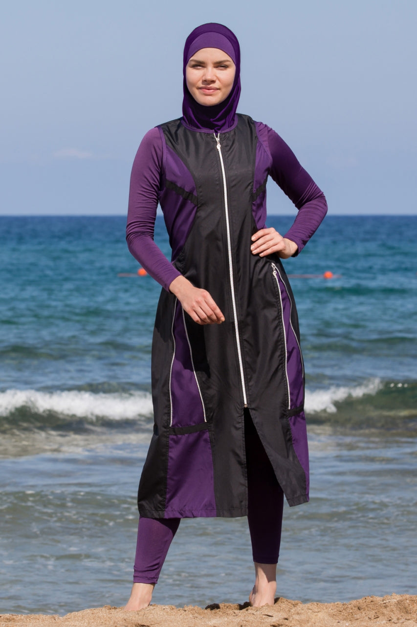 Girls Burkini Swimwear Muslim Islamic Beachwear Swimsuit with Hijaab Headscarf 