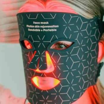 Woman activating mask