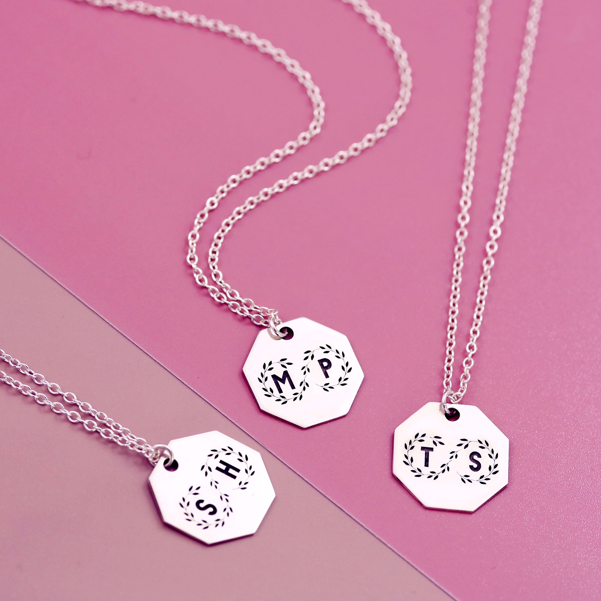 Diamond Asymmetrical Double Initial Necklace – Alexandra Beth