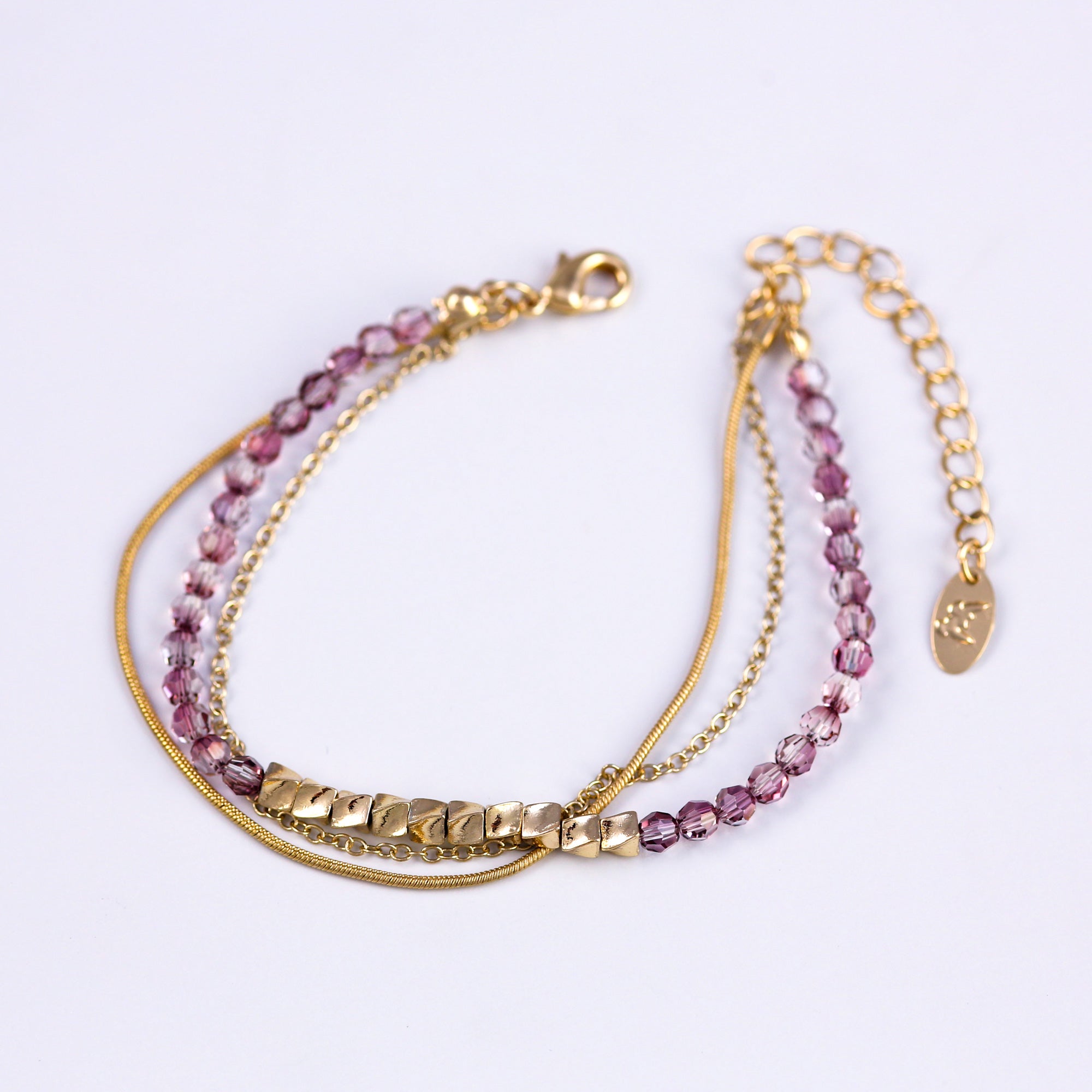 Three Chain Bracelet | Bridal Jewellery | Gold & Crystal L