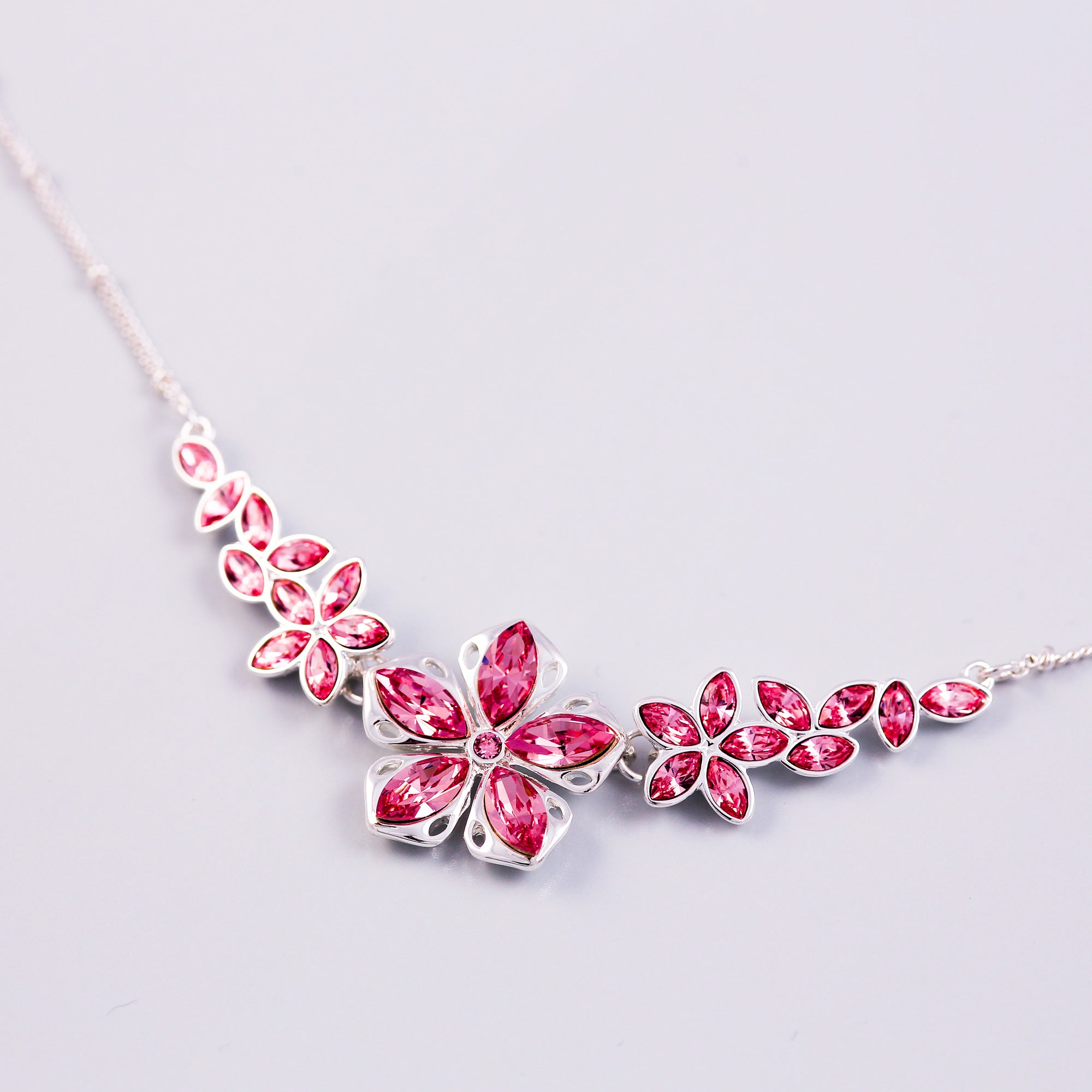 Silver & Rose|Cherry Blossom|Sakura Collar|Wedding Jewellery