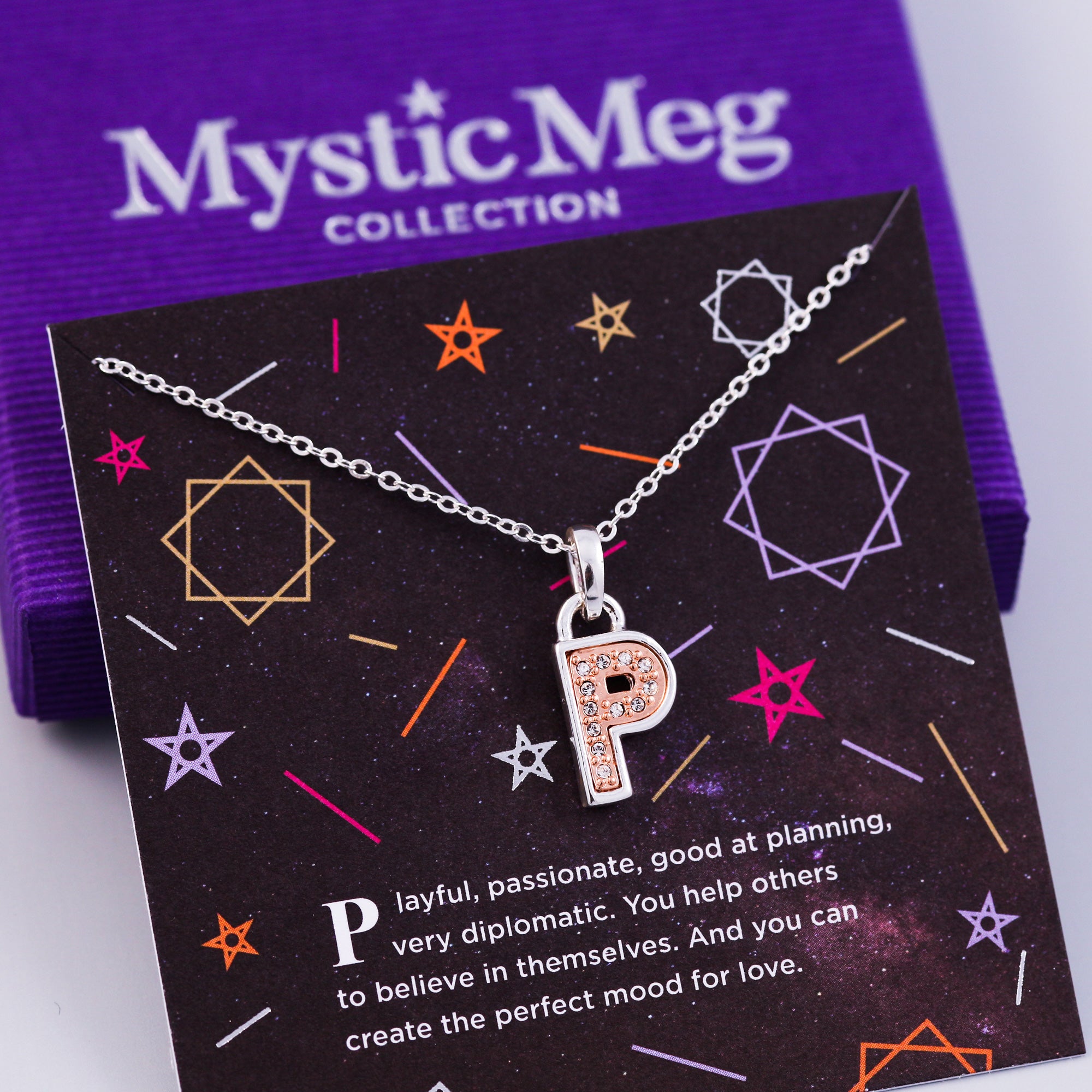 Art Deco Love Letter P Necklace Mystic Meg Collection