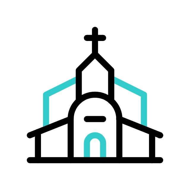 Icon showing a church