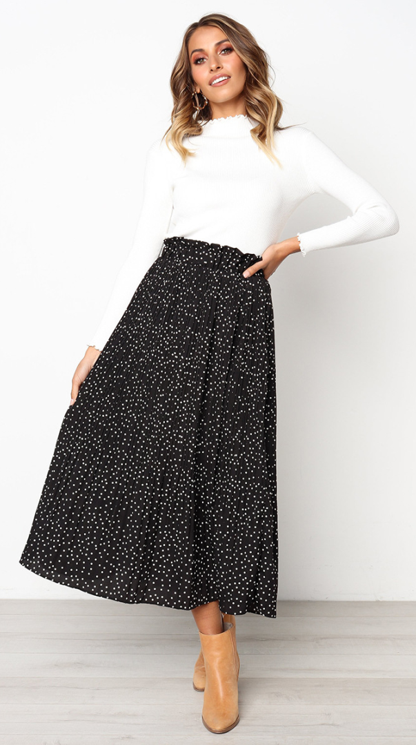 maxi skirt polka dot