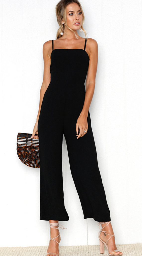 Black Cami Wide-Leg Jumpsuits – Jassie Line