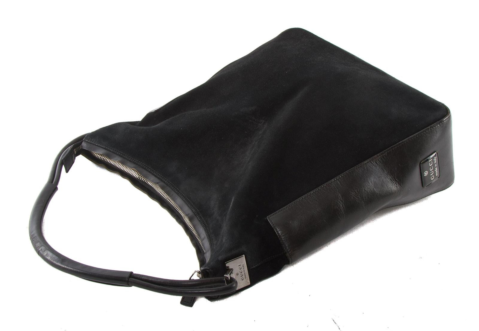 black suede gucci purse