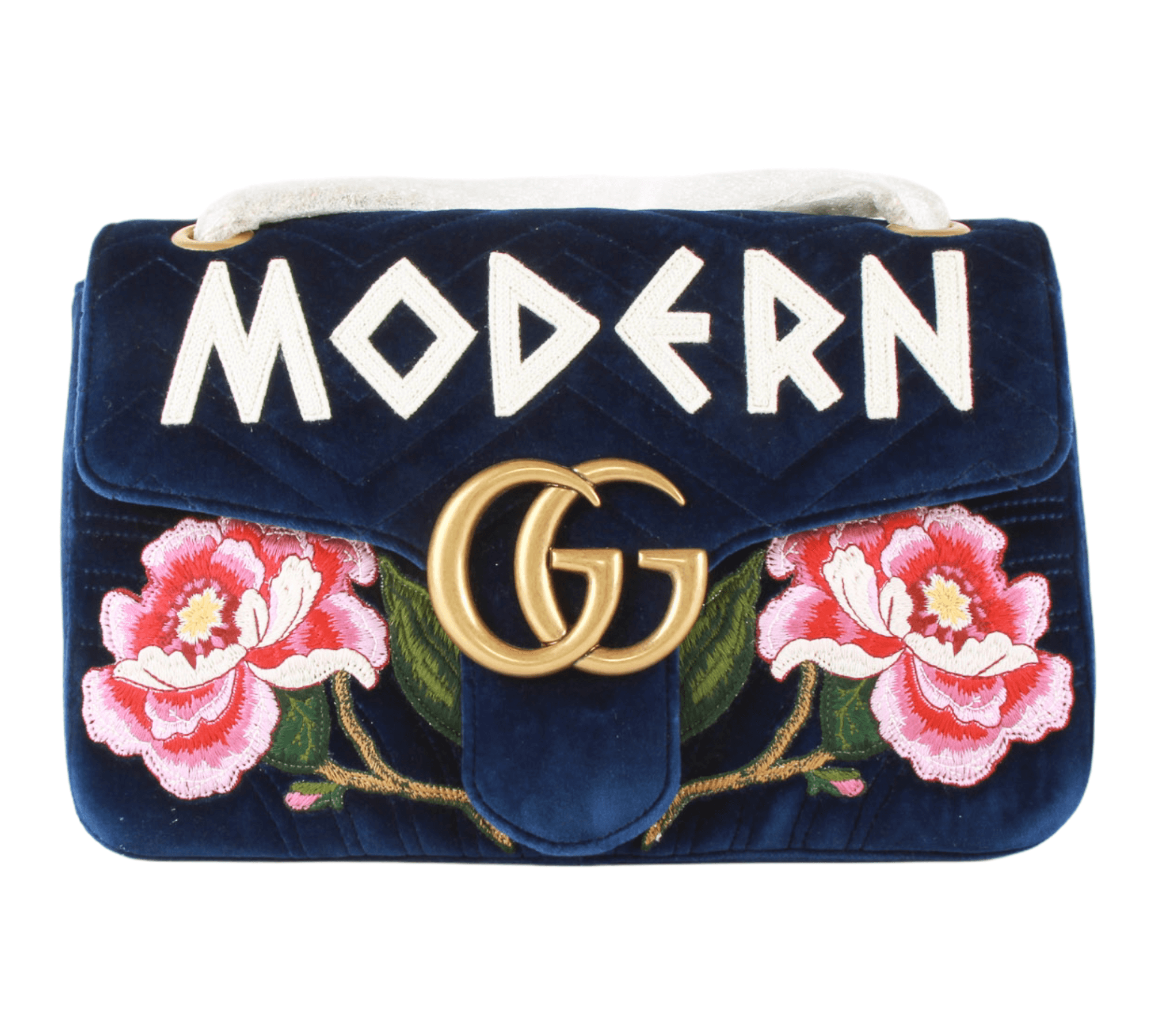 Authentic Gucci Blue Velvet Matelasse GG Marmont Shoulder Bag – Paris  Station Shop