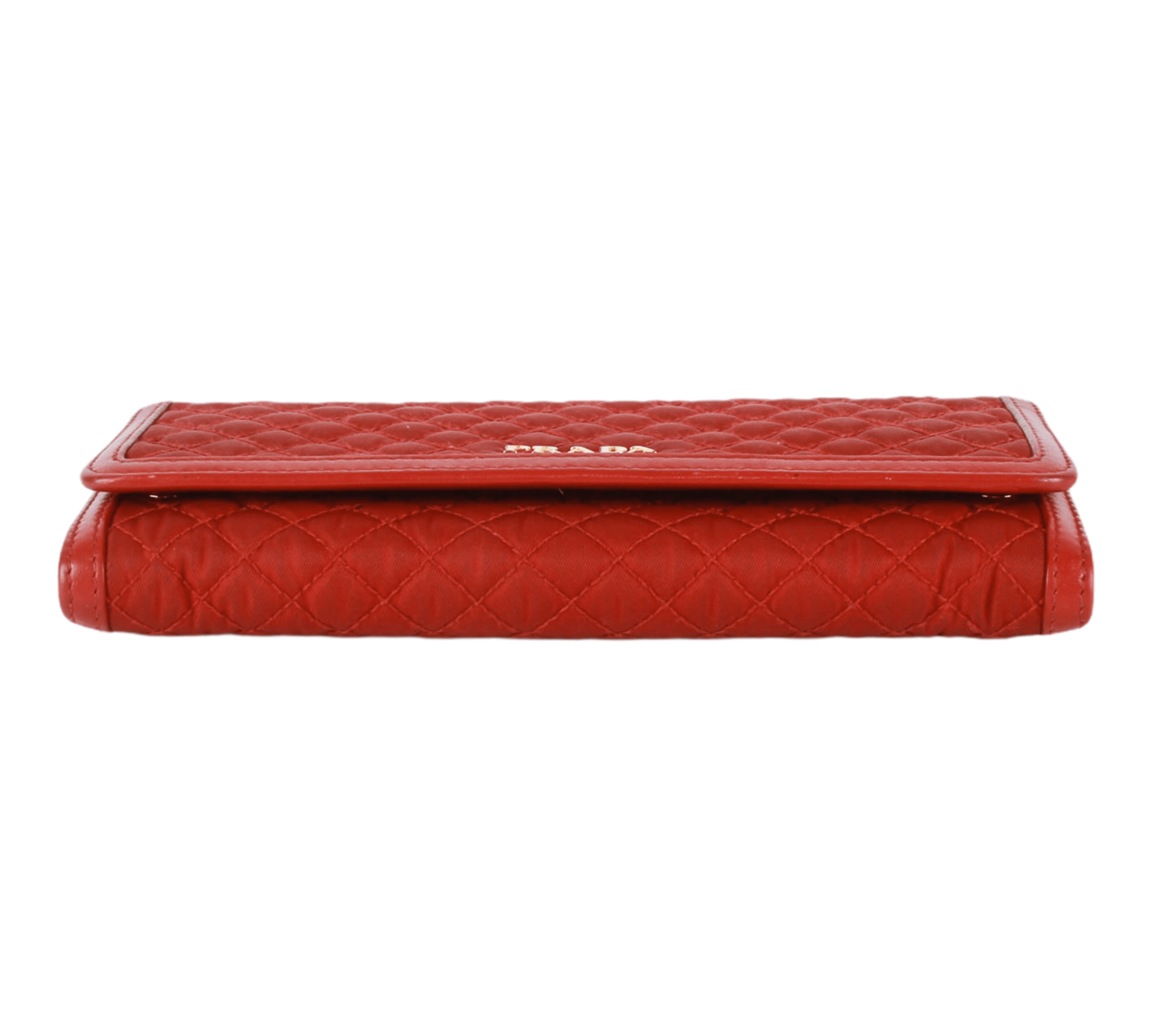 Authentic Prada Tessuto Red Quilted Nylon Leather wallet | Connect Japan  Luxury