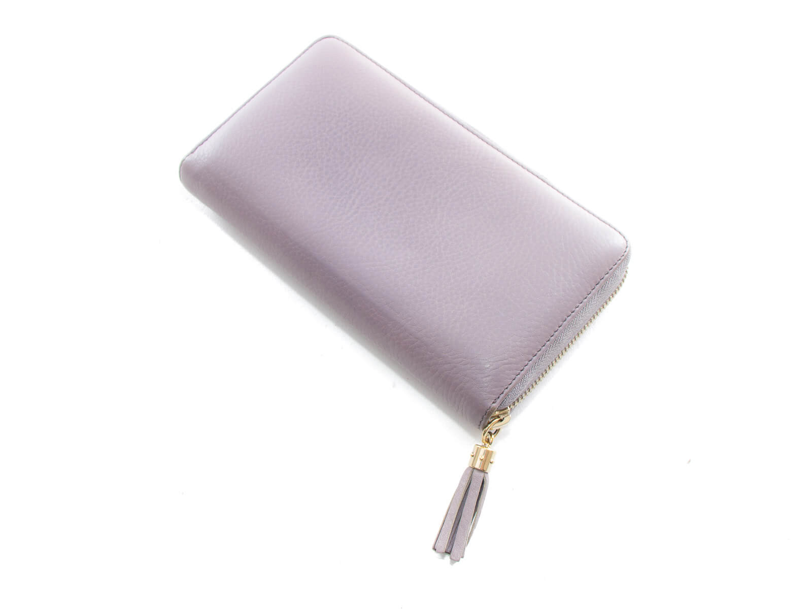 Authentic Gucci GG logo Soho lavender leather zip around wallet | Connect Japan Luxury