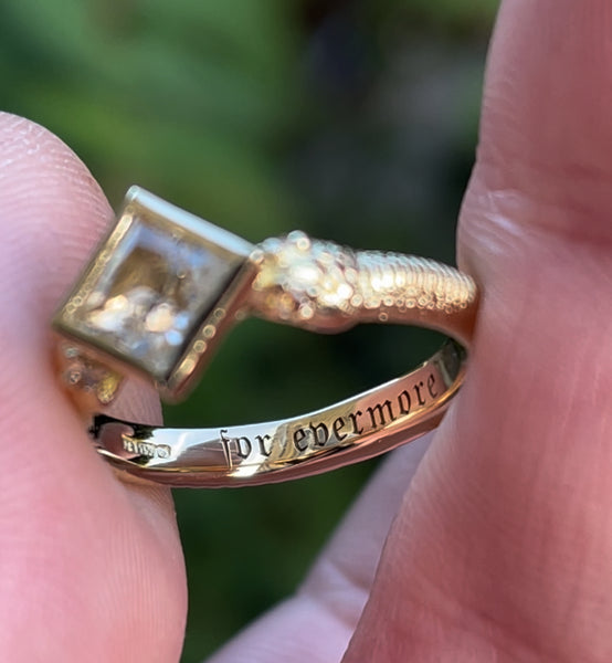 For Evermore Custom Engraved Engagement Gold Wedding Ring